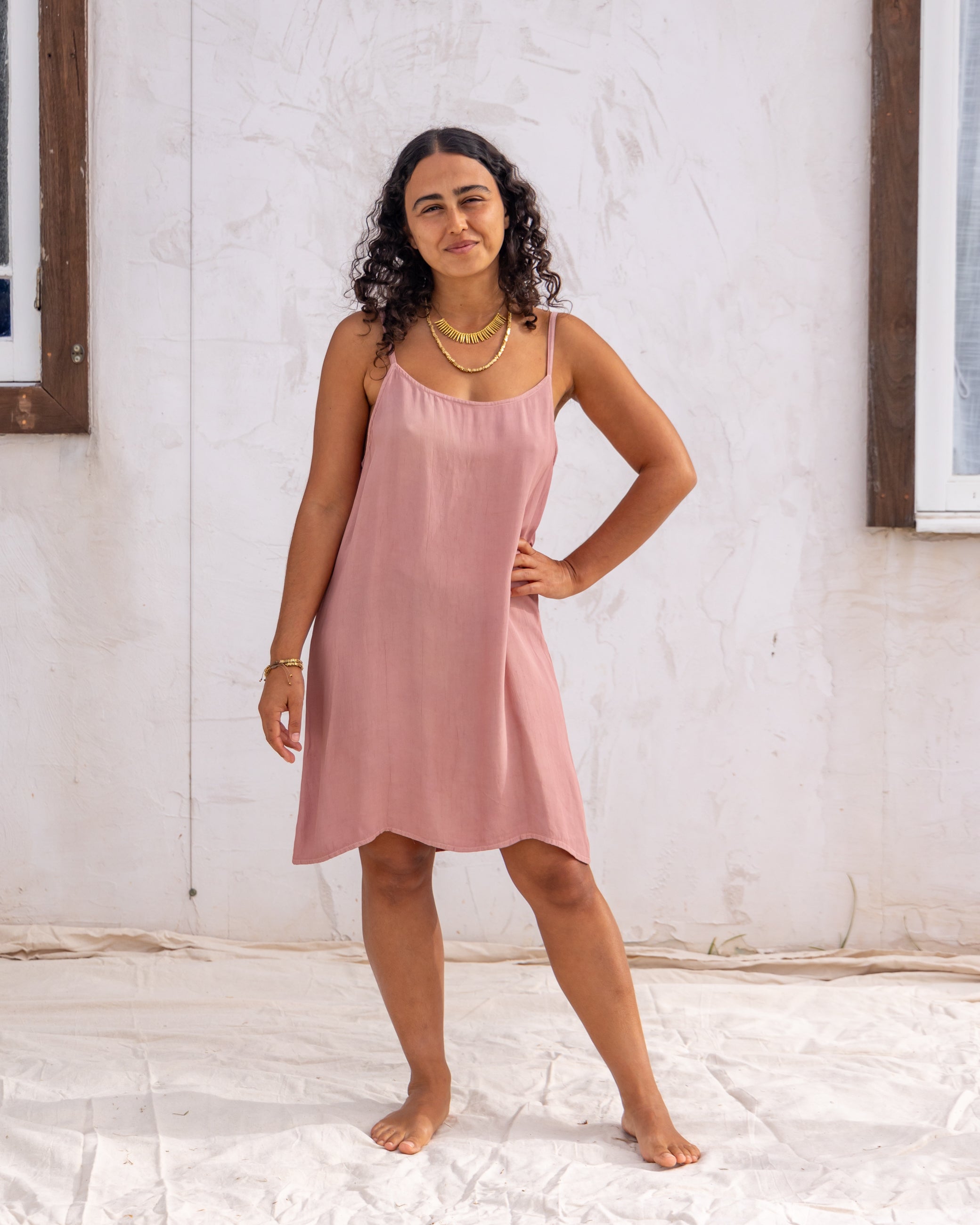 open lace back dress Maio Mini Slip Dress | Orange Peel | Dirty Rose