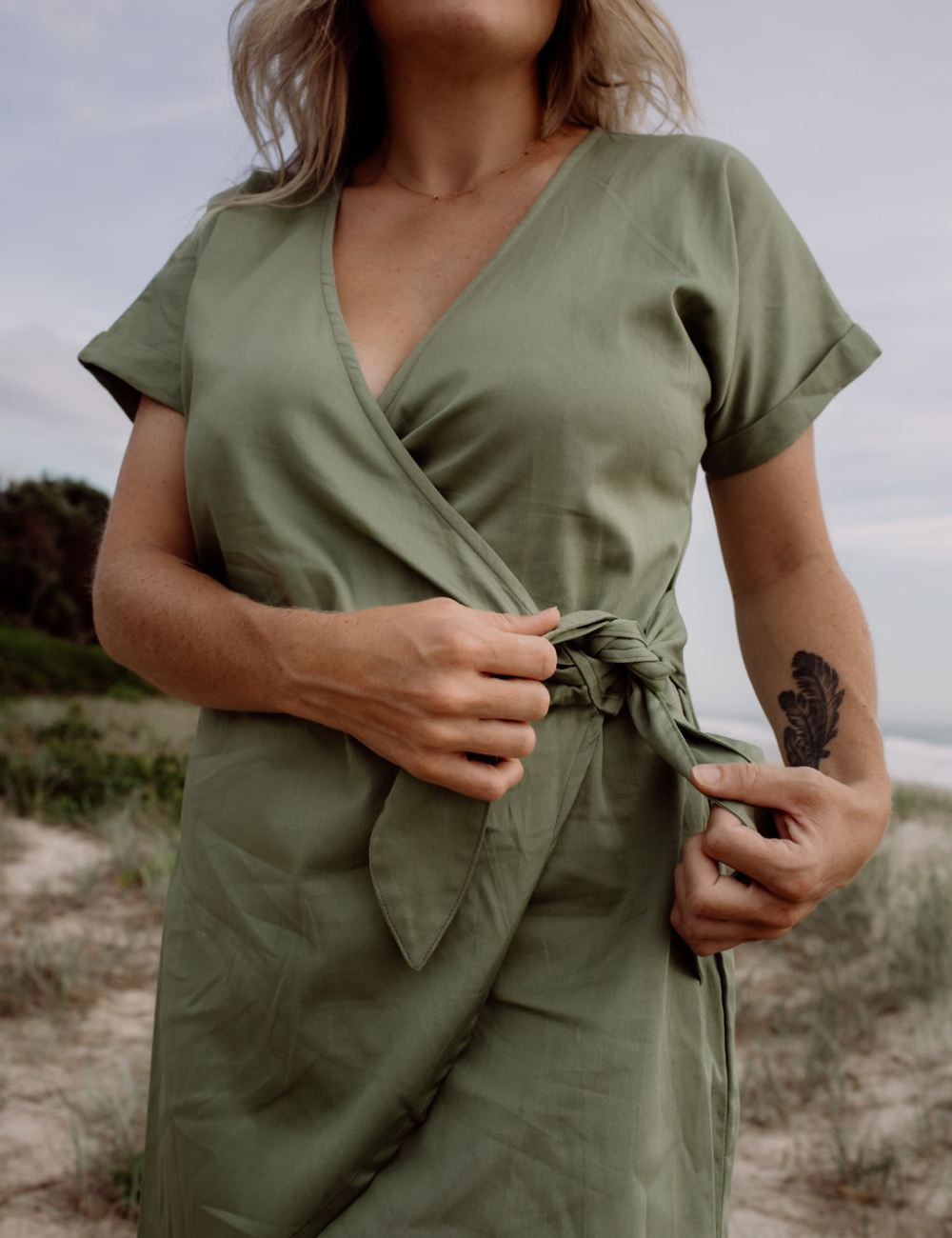 Organic Cotton Mini Wrap Dress Wabi Sabi ZAYA KAI