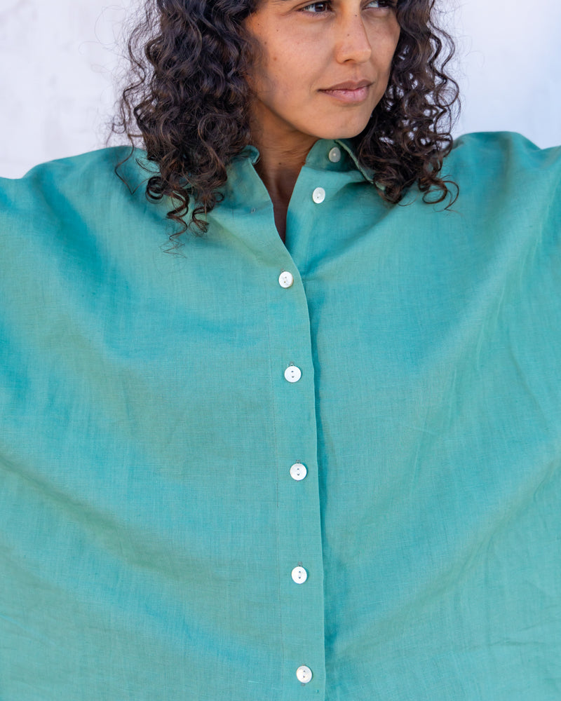
                  
                    Bouviet Oversized Shirt | Linen | Teal
                  
                