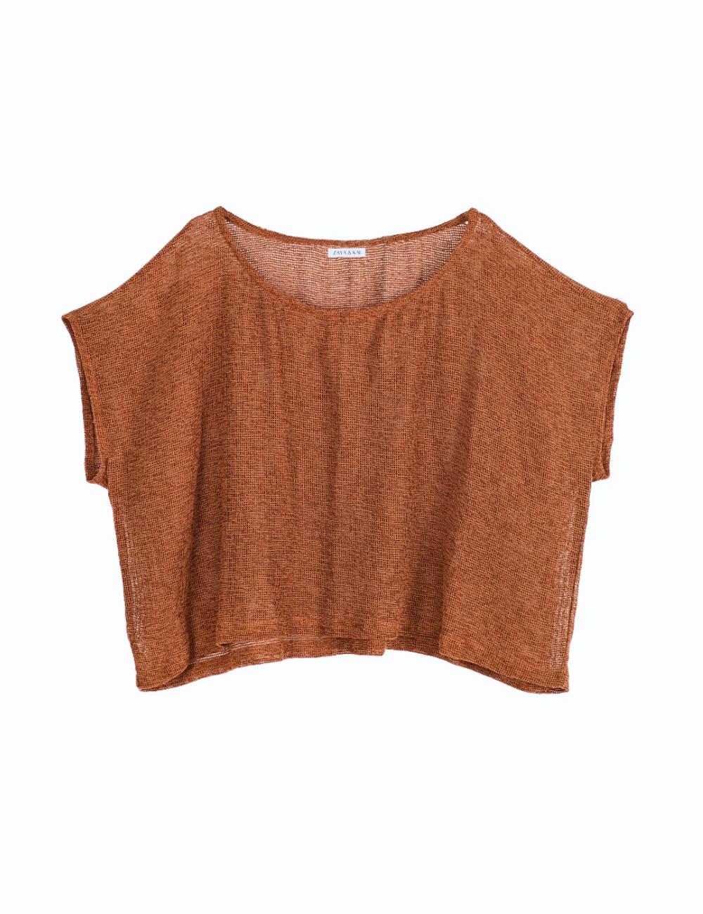 
                  
                    product photo of oversized net rust coloured top
                  
                