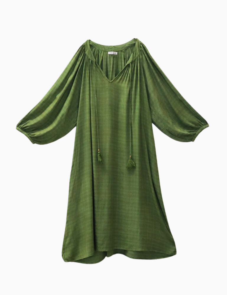 
                  
                    Flores Organic Sugarcane Billowing Dress I Forest
                  
                