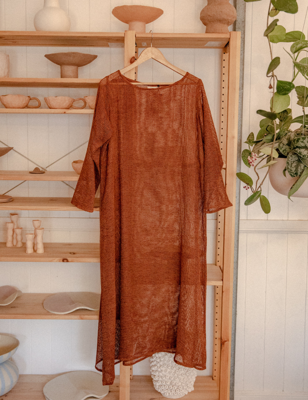 
                  
                    Mykines Maxi Dress I Net Rust
                  
                