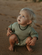 knitted oversized jumpsuit faded mint baby toddler sustainable clothing byron bay brand Zaya and Kai