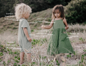 
                  
                    oversized terry towel jumpsuit honeydew natural baby toddler sustainable clothing byron bay brand Zaya and Kai
                  
                