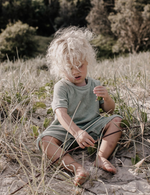 oversized terry towel jumpsuit honeydew natural baby toddler sustainable clothing byron bay brand Zaya and Kai