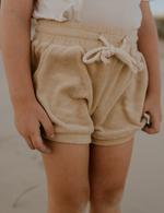 terry towel shorts sand natural baby toddler sustainable clothing byron bay brand Zaya and Kai